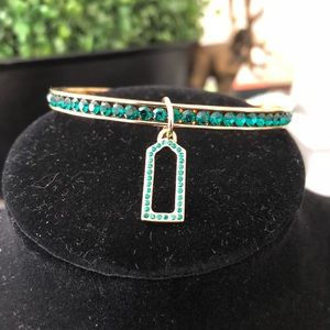 Coach Pave Gold Green Crystal Bangle New w tags